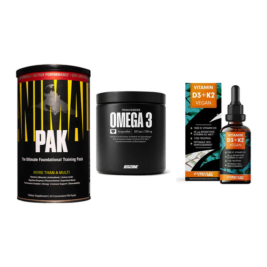 Grundversorgung: Universal + Big Zone Omega + ProFuel Vitamin – alle enthaltenen Artikel