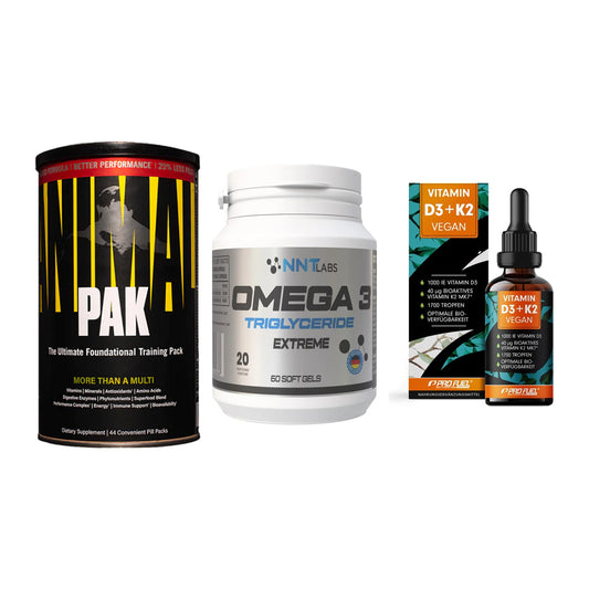 Grundversorgung: Universal + NNT Omega 3 + ProFuel Vitamin – alle enthaltenen Artikel
