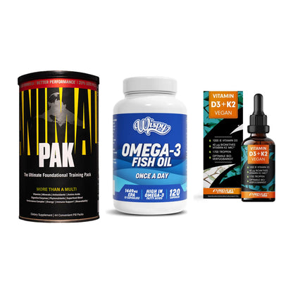 Grundversorgung: Universal + Wispy Omega 3 + ProFuel Vitamin – alle enthaltenen Artikel