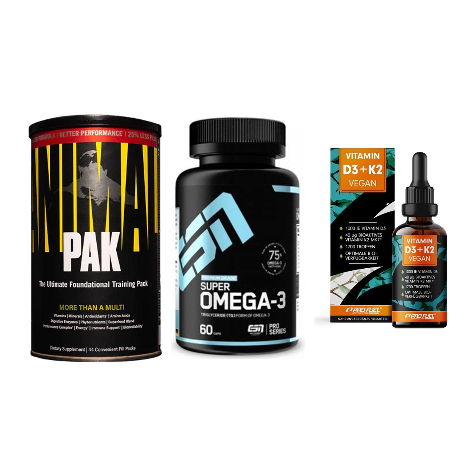 Grundversorgung: Universal + ESN Omega 3 + ProFuel Vitamin – alle enthaltenen Artikel