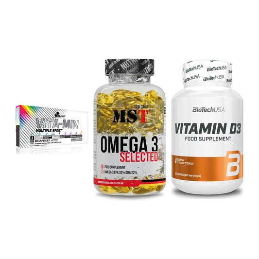 Grundversorgung: Olimp Vita-Min + MST Omega 3 + BioTech Vitamin – alle enthaltenen Artikel