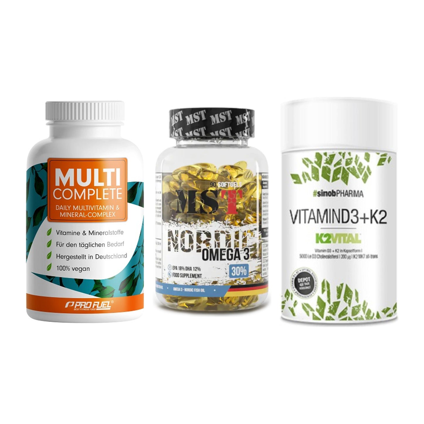 Grundversorgung: ProFuel MULTI + MST Omega 3 + Sinob Vitamin – alle enthaltenen Artikel