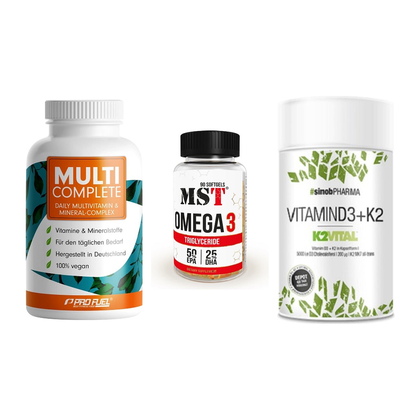 Grundversorgung: ProFuel MULTI + MST Omega 3 + Sinob Vitamin – alle enthaltenen Artikel
