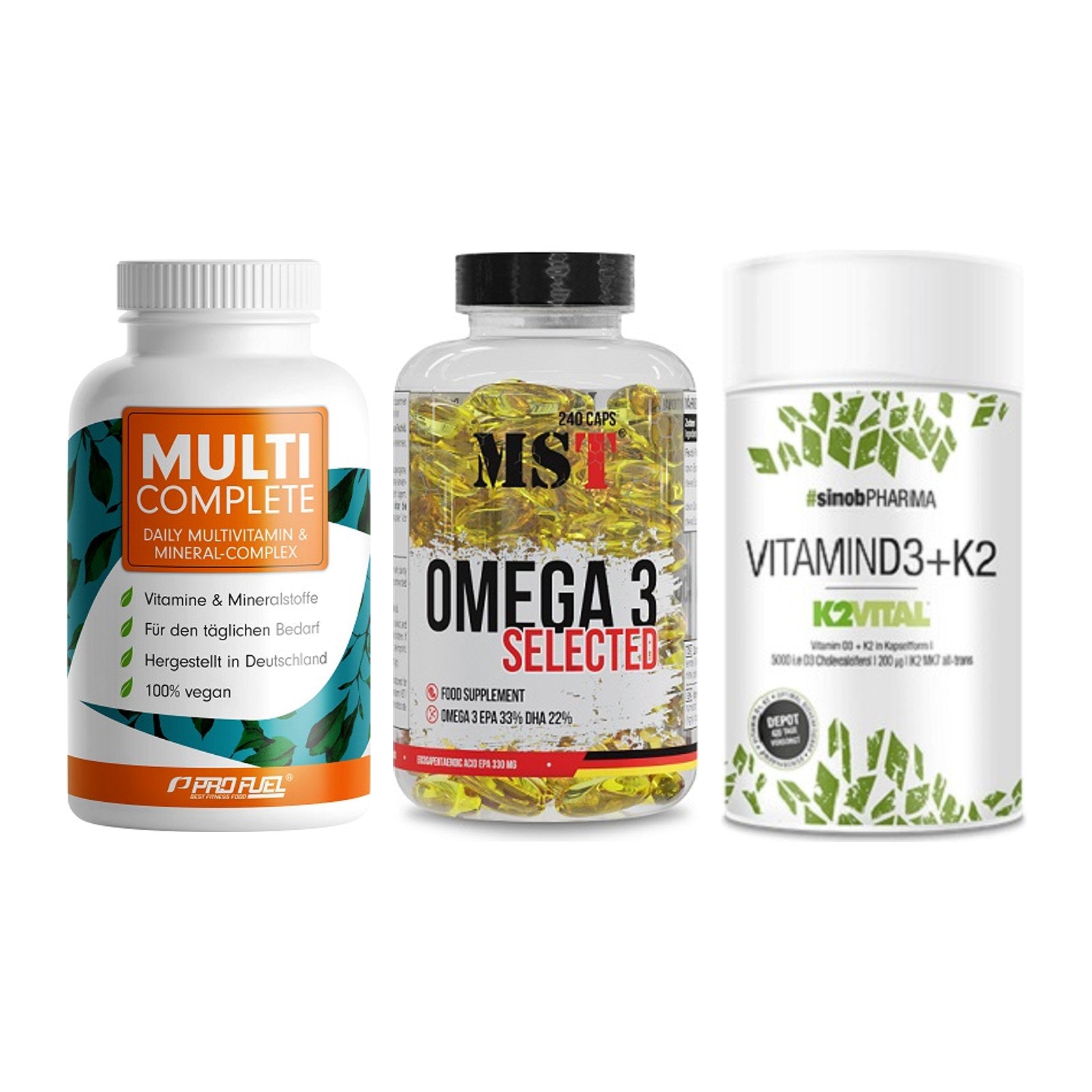 Grundversorgung: ProFuel MULTI + MST Omega 3 + Sinob Vitamin – alle enthaltenen Artikel