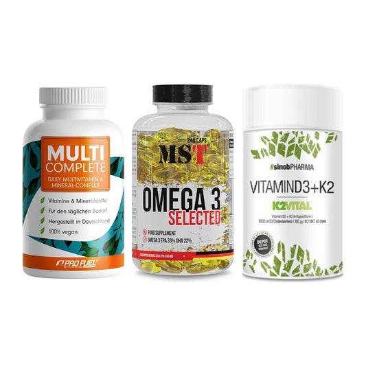 Grundversorgung: ProFuel MULTI + MST Omega 3 + Sinob Vitamin – alle enthaltenen Artikel