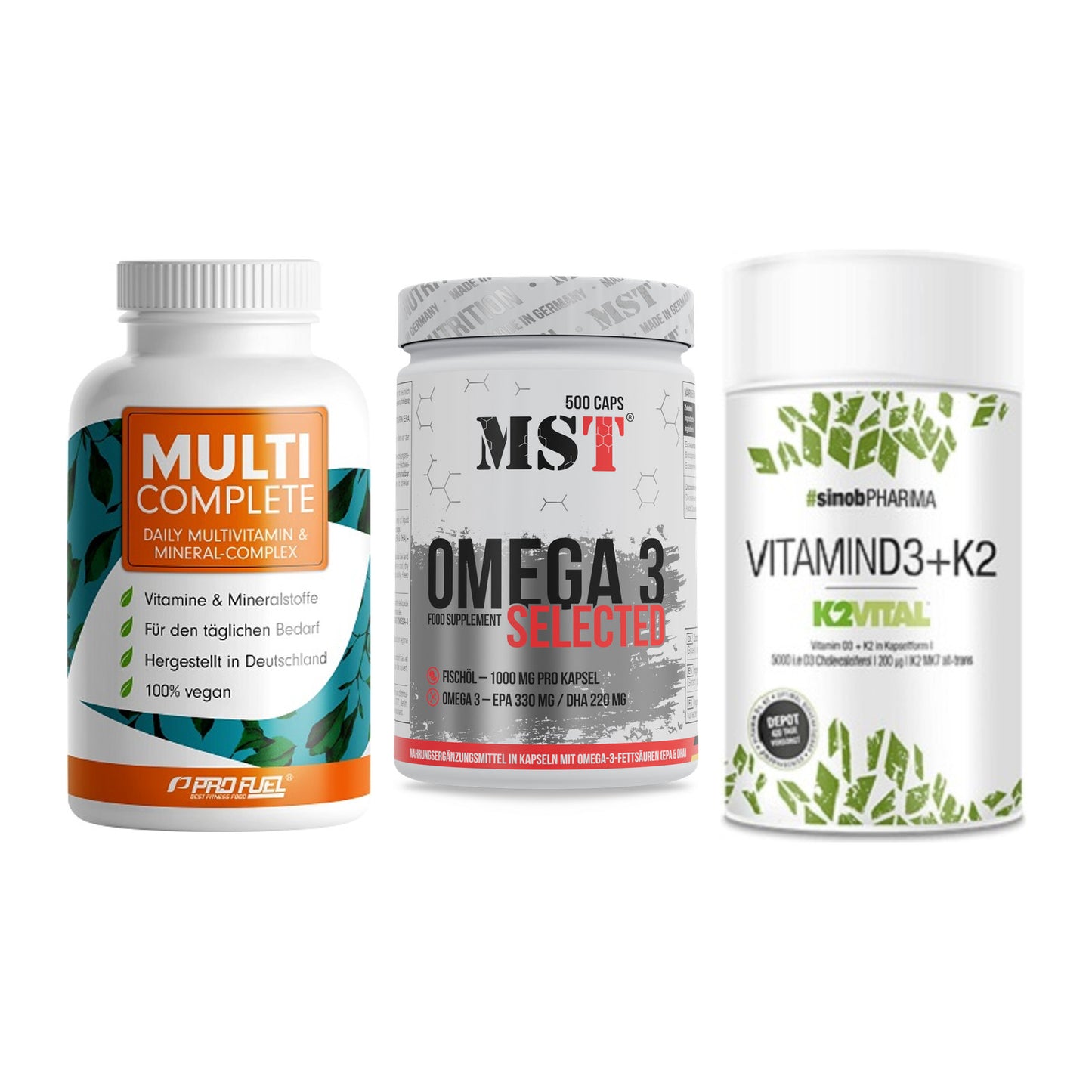 Grundversorgung: ProFuel MULTI + MST Omega 3 + Sinob Vitamin – alle enthaltenen Artikel