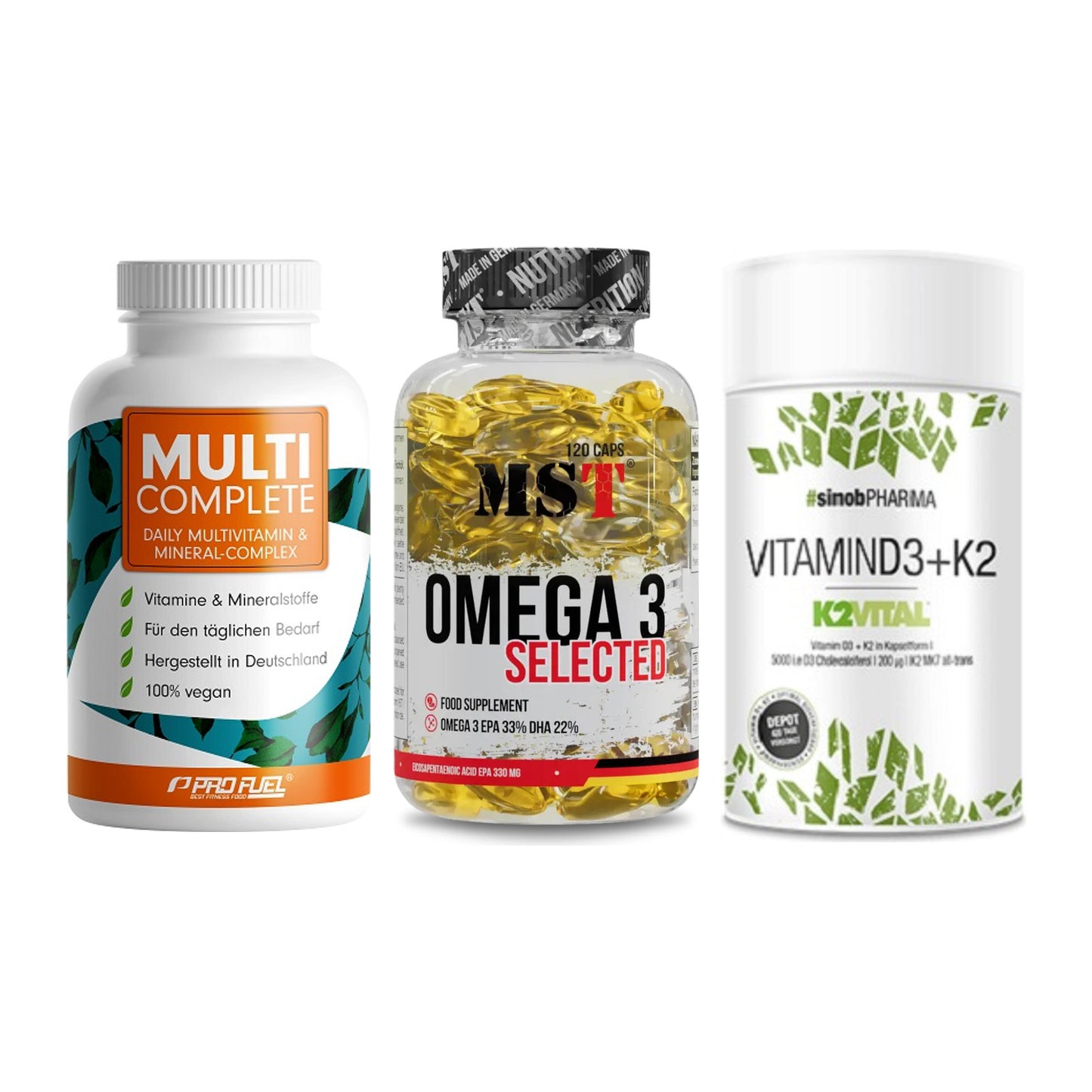 Grundversorgung: ProFuel MULTI + MST Omega 3 + Sinob Vitamin – alle enthaltenen Artikel