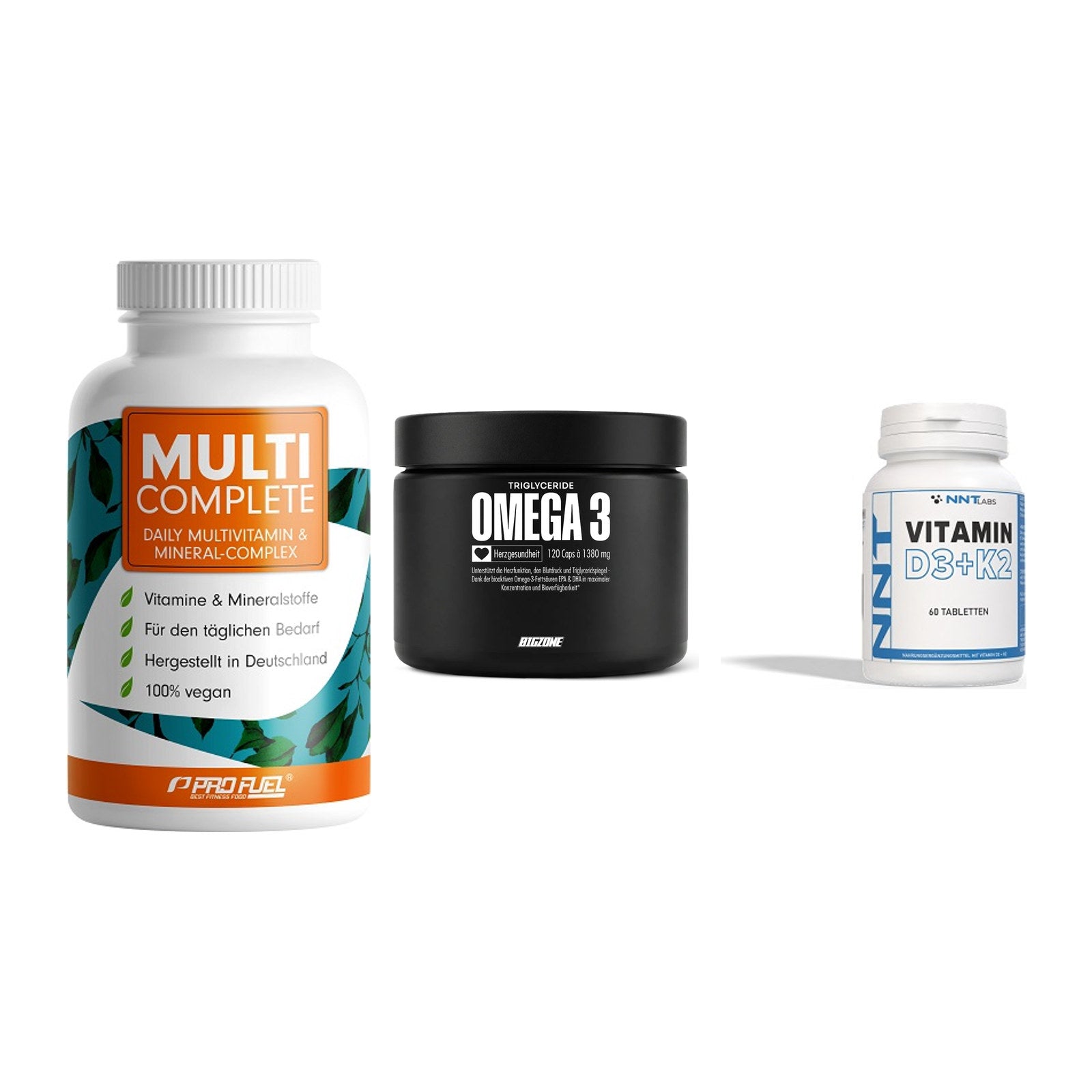 Grundversorgung: ProFuel MULTI + Big Zone Omega + NNT Vitamin – alle enthaltenen Artikel