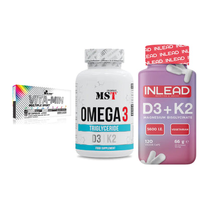 Grundversorgung: Olimp Vita-Min + MST Omega 3 500 + INLEAD Vitamin – alle enthaltenen Artikel