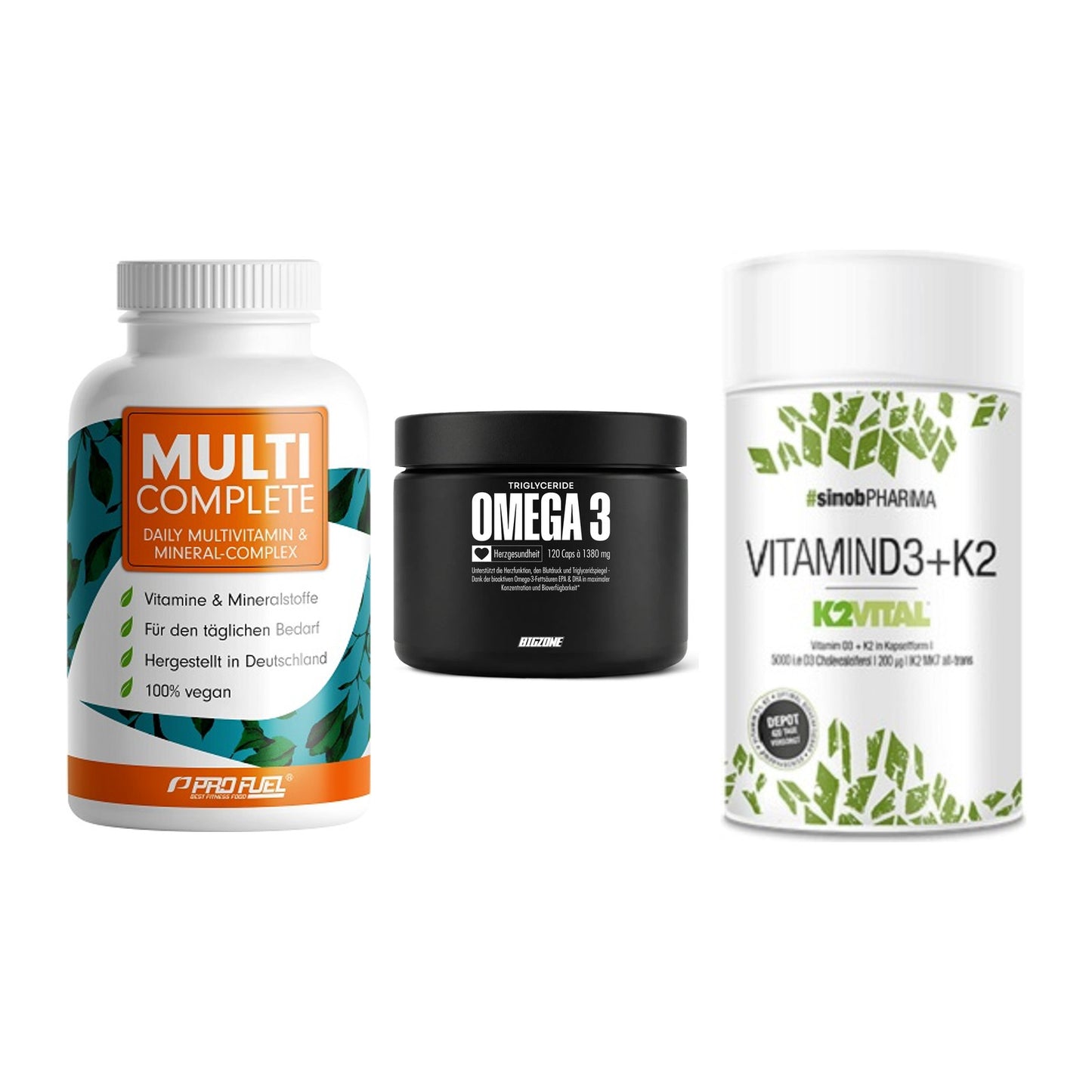 Grundversorgung: ProFuel MULTI + Big Zone Omega + Sinob Vitamin – alle enthaltenen Artikel