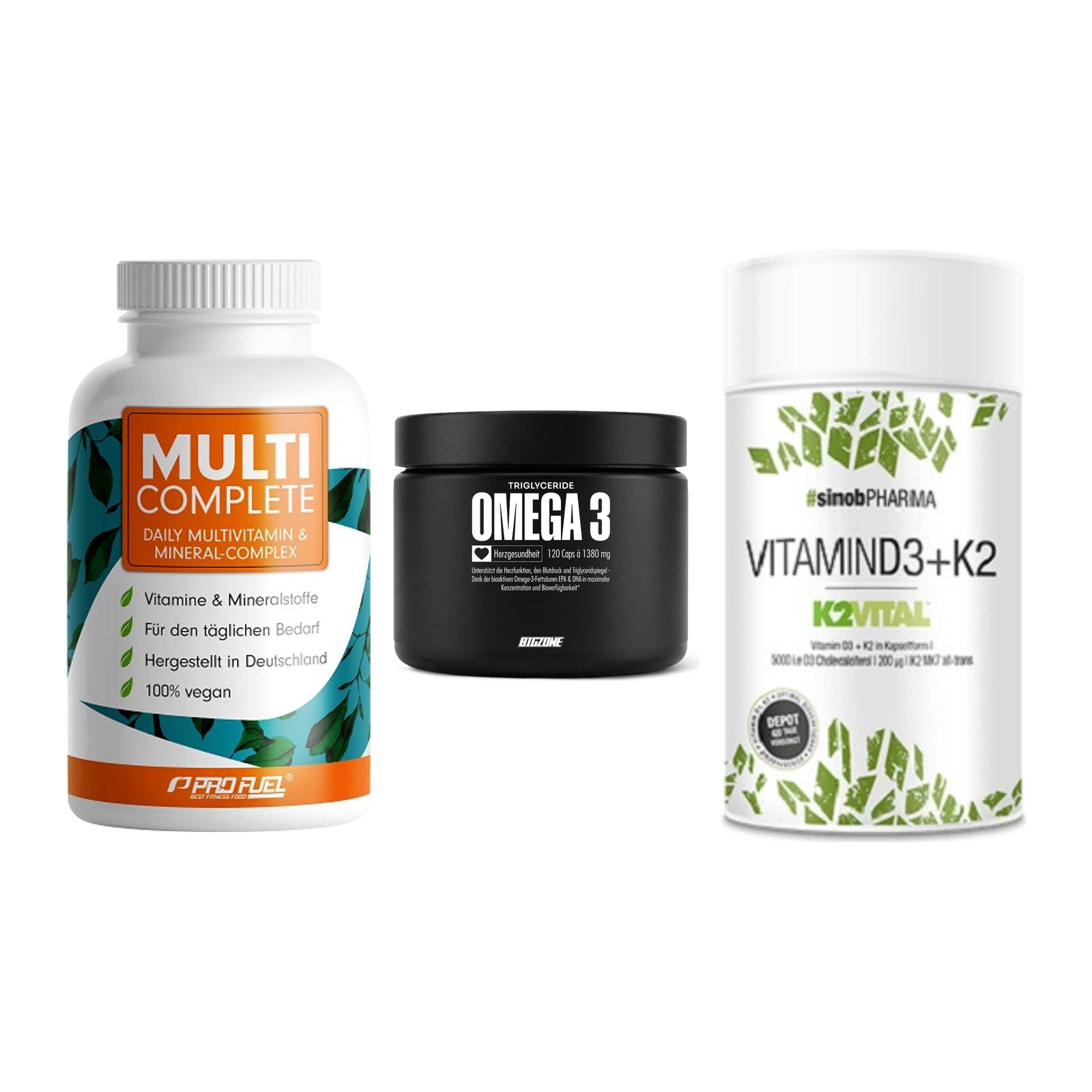 Grundversorgung: ProFuel MULTI + Big Zone Omega + Sinob Vitamin – alle enthaltenen Artikel