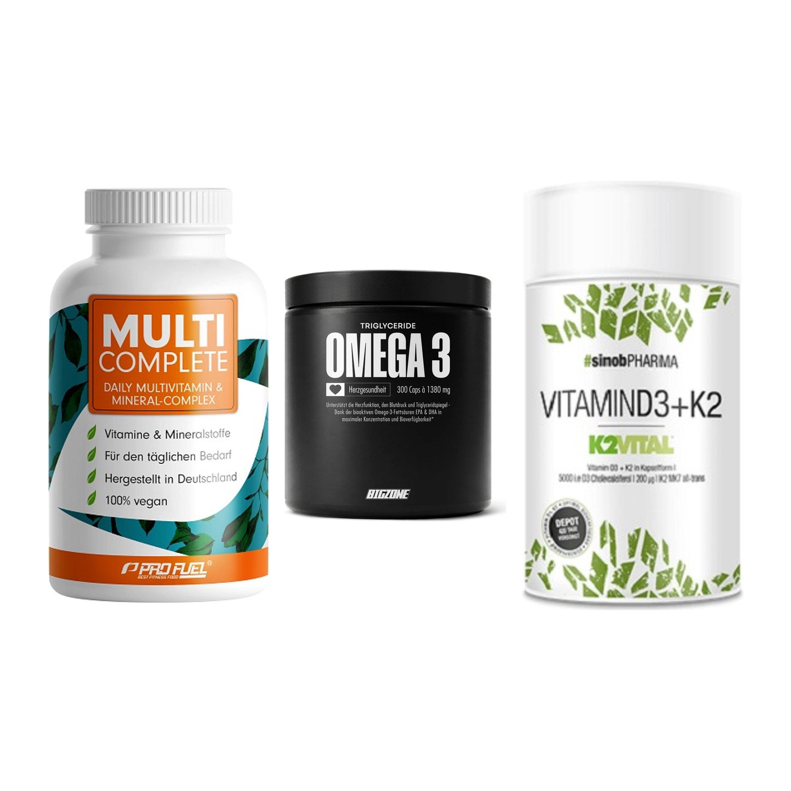 Grundversorgung: ProFuel MULTI + Big Zone Omega + Sinob Vitamin – alle enthaltenen Artikel