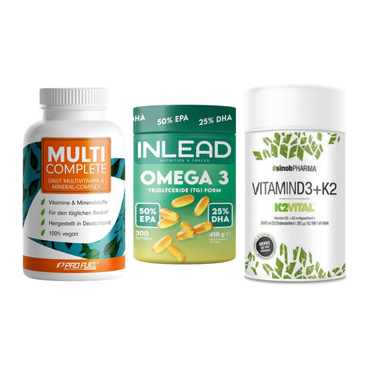 Grundversorgung: ProFuel MULTI + INLEAD Omega-3 + Sinob Vitamin – alle enthaltenen Artikel
