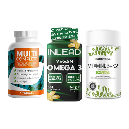 Grundversorgung: ProFuel MULTI + INLEAD Vegan + Sinob Vitamin – alle enthaltenen Artikel