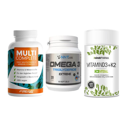 Grundversorgung: ProFuel MULTI + NNT Omega 3 + Sinob Vitamin – alle enthaltenen Artikel