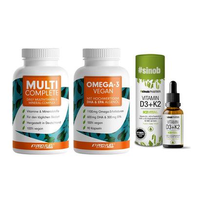 Grundversorgung: ProFuel MULTI + ProFuel Omega 3 + Sinob Vitamin – alle enthaltenen Artikel