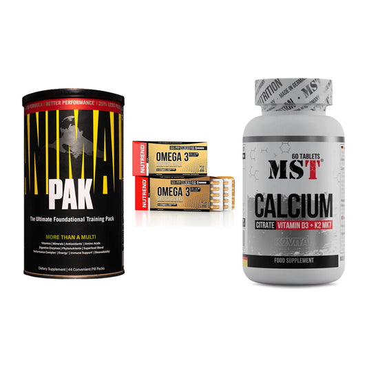 Grundversorgung: Universal + Nutrend Omega 3 + MST Calcium – alle enthaltenen Artikel