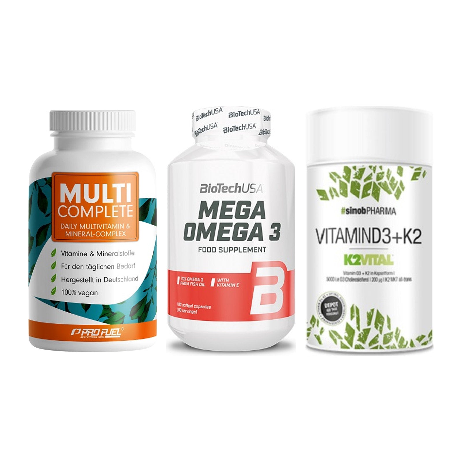 Grundversorgung: ProFuel MULTI + BioTech Mega + Sinob Vitamin – alle enthaltenen Artikel