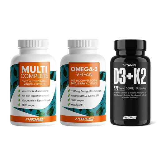Grundversorgung: ProFuel MULTI + ProFuel Omega 3 + Big Zone – alle enthaltenen Artikel
