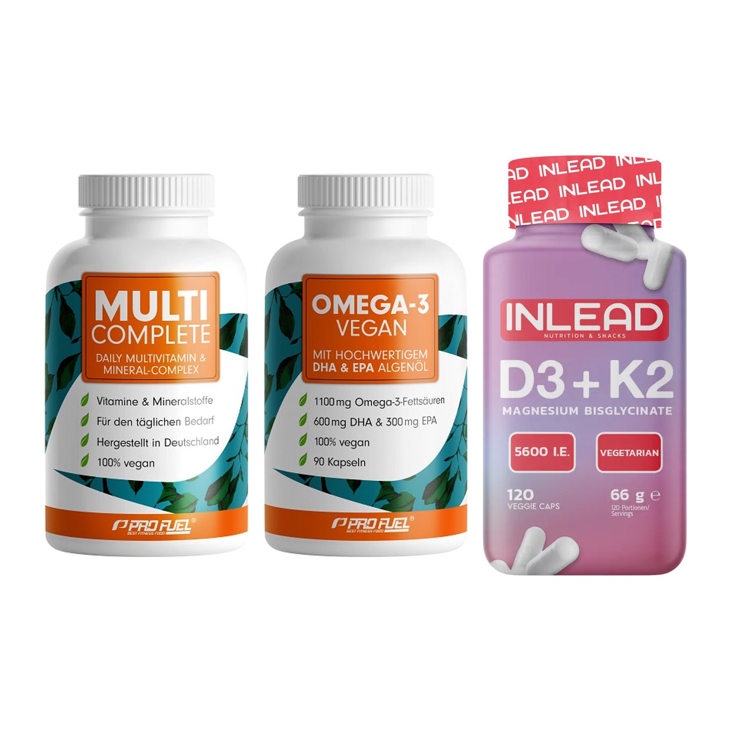 Grundversorgung: ProFuel MULTI + ProFuel Omega 3 + INLEAD Vitamin – alle enthaltenen Artikel