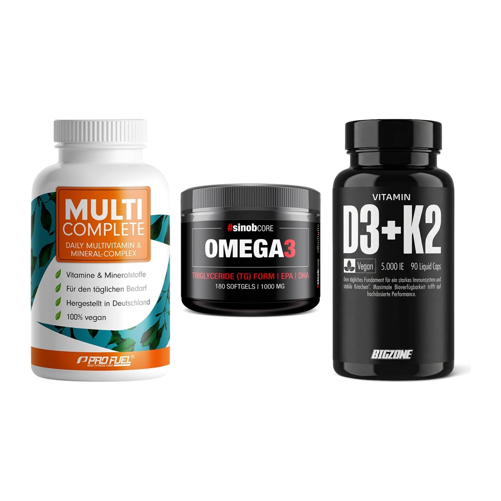 Grundversorgung: ProFuel MULTI + Sinob Omega 3 + Big Zone – alle enthaltenen Artikel