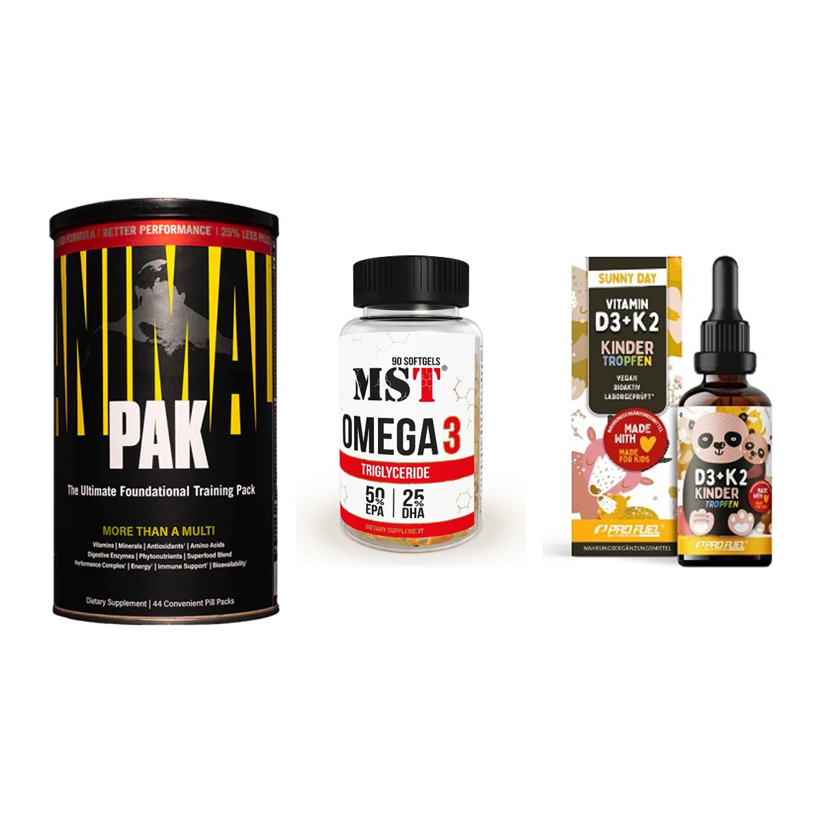 Grundversorgung: Universal + MST Omega 3 + ProFuel VITAMIN – alle enthaltenen Artikel