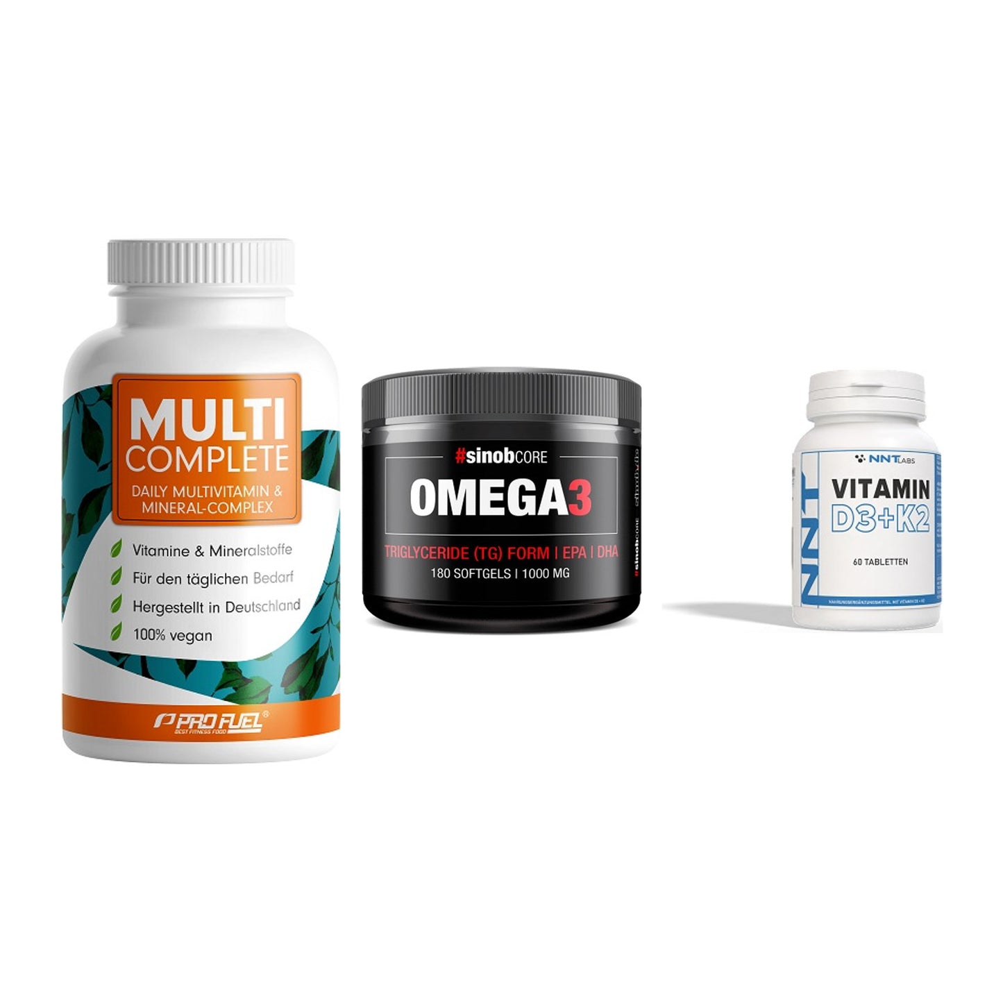 Grundversorgung: ProFuel MULTI + Sinob Omega 3 + NNT Vitamin – alle enthaltenen Artikel