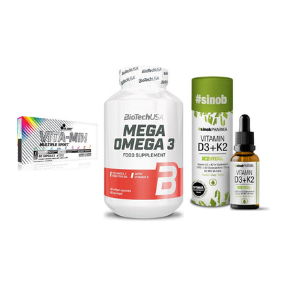 Grundversorgung: Olimp Vita-Min + BioTech Mega + Sinob Vitamin – alle enthaltenen Artikel