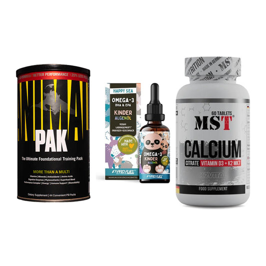 Grundversorgung: Universal + ProFuel OMEGA-3 + MST Calcium – alle enthaltenen Artikel