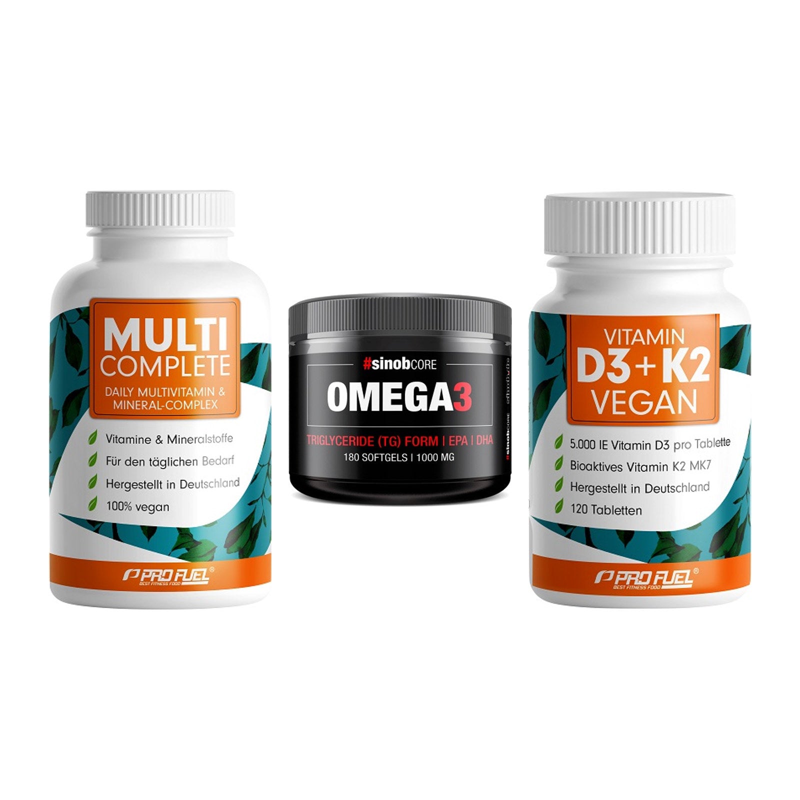 Grundversorgung: ProFuel MULTI + Sinob Omega 3 + ProFuel Vitamin – alle enthaltenen Artikel