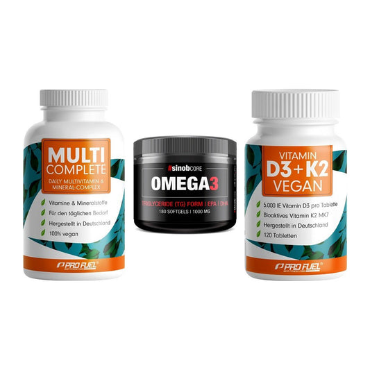 Grundversorgung: ProFuel MULTI + Sinob Omega 3 + ProFuel Vitamin – alle enthaltenen Artikel