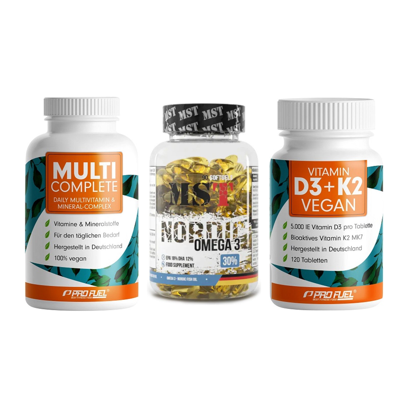 Grundversorgung: ProFuel MULTI + MST Omega 3 + ProFuel Vitamin – alle enthaltenen Artikel