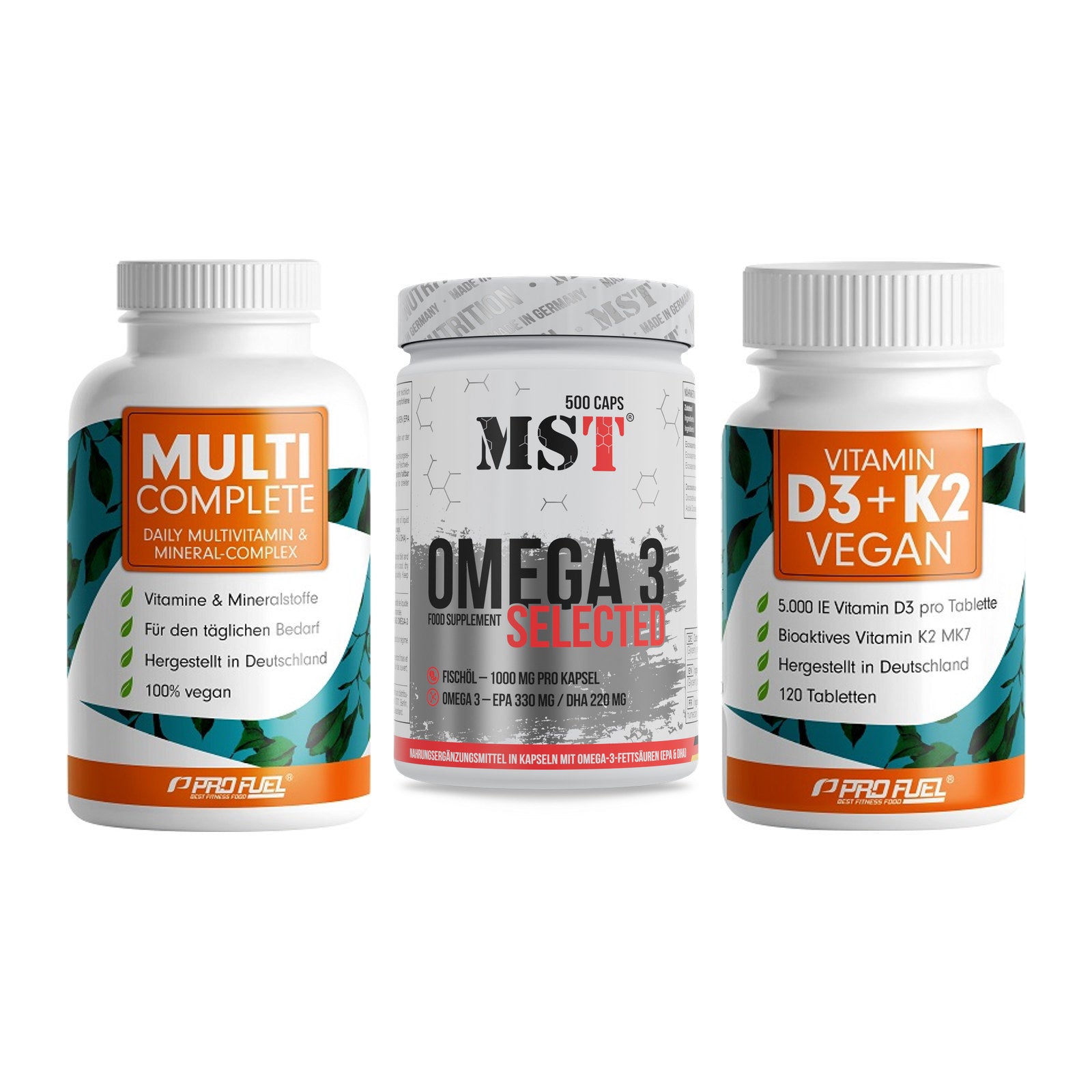 Grundversorgung: ProFuel MULTI + MST Omega 3 + ProFuel Vitamin – alle enthaltenen Artikel