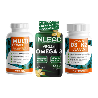 Grundversorgung: ProFuel MULTI + INLEAD Vegan + ProFuel Vitamin – alle enthaltenen Artikel