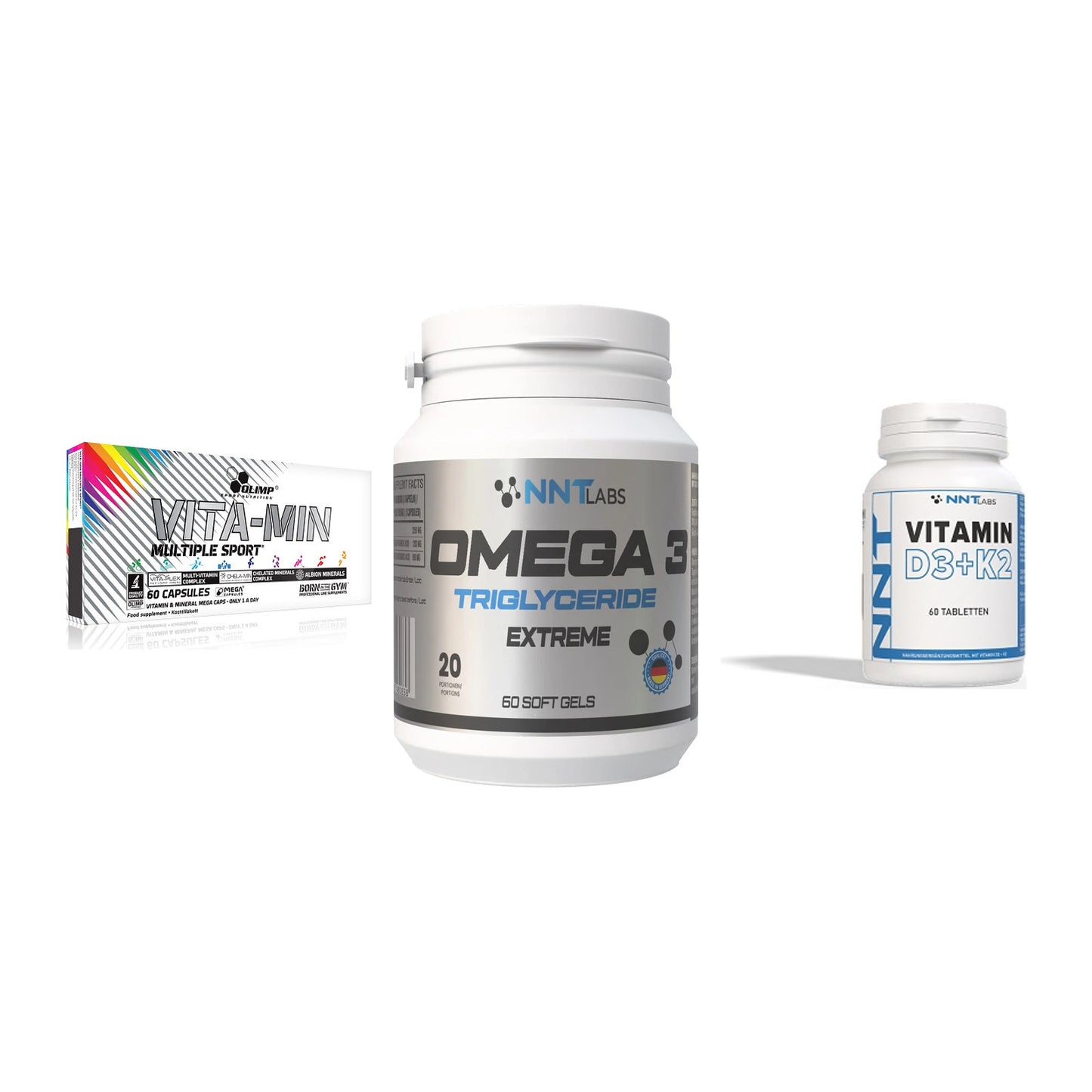 Grundversorgung: Olimp Vita-Min + NNT Omega 3 + NNT Vitamin – alle enthaltenen Artikel