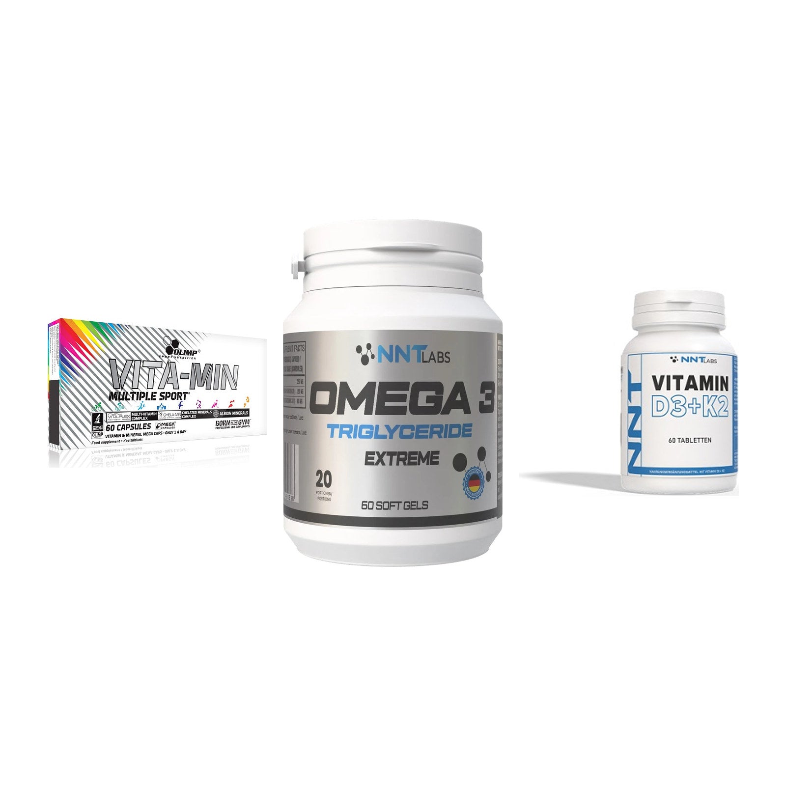 Grundversorgung: Olimp Vita-Min + NNT Omega 3 + NNT Vitamin – alle enthaltenen Artikel