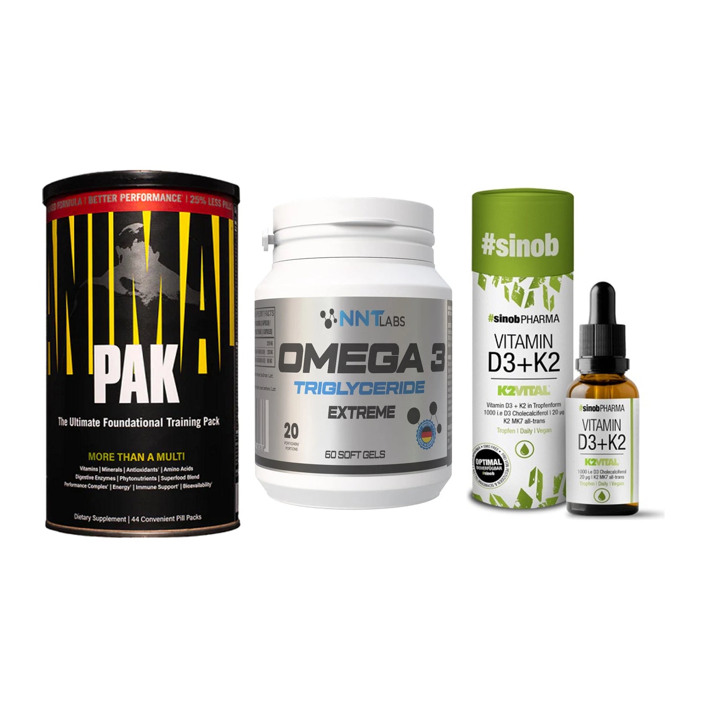 Grundversorgung: Universal + NNT Omega 3 + Sinob Vitamin – alle enthaltenen Artikel