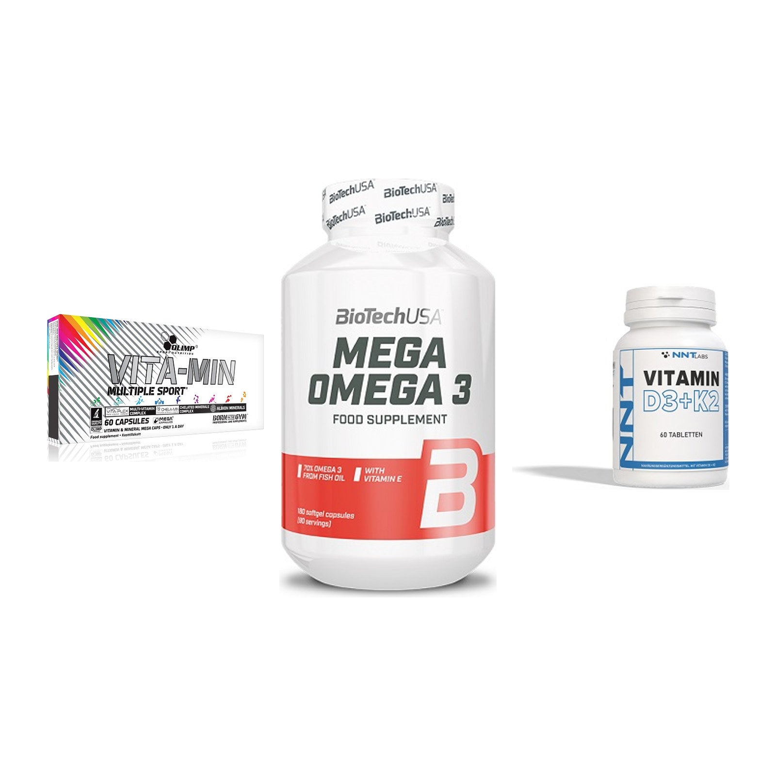 Grundversorgung: Olimp Vita-Min + BioTech Mega + NNT Vitamin – alle enthaltenen Artikel