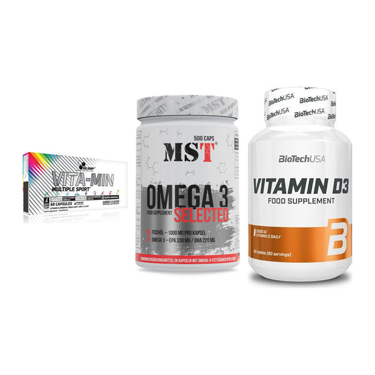 Grundversorgung: Olimp Vita-Min + MST Omega 3 + BioTech Vitamin – alle enthaltenen Artikel