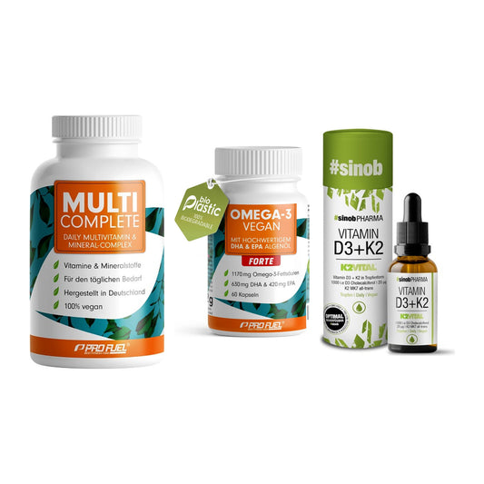 Grundversorgung: ProFuel MULTI + ProFuel Omega 3 + Sinob Vitamin – alle enthaltenen Artikel