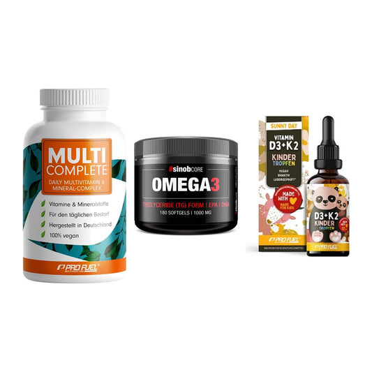 Grundversorgung: ProFuel MULTI + Sinob Omega 3 + ProFuel VITAMIN – alle enthaltenen Artikel