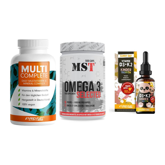 Grundversorgung: ProFuel MULTI + MST Omega 3 + ProFuel VITAMIN – alle enthaltenen Artikel