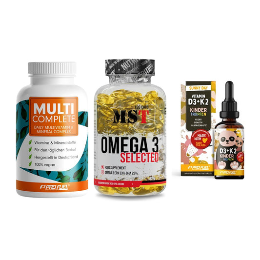 Grundversorgung: ProFuel MULTI + MST Omega 3 + ProFuel VITAMIN – alle enthaltenen Artikel