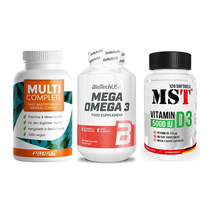 Grundversorgung: ProFuel MULTI + BioTech Mega + MST Vitamin D3 – alle enthaltenen Artikel
