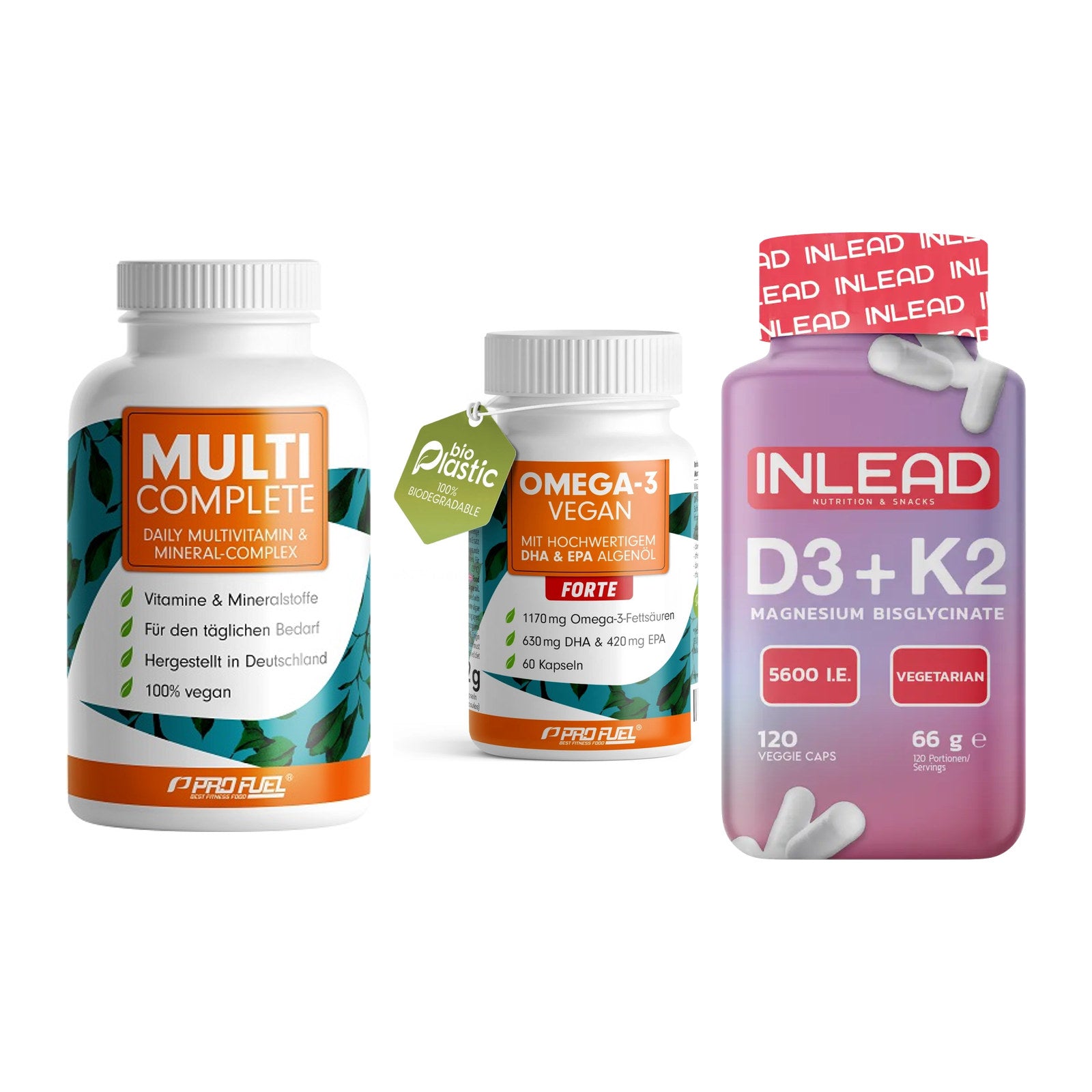 Grundversorgung: ProFuel MULTI + ProFuel Omega 3 + INLEAD Vitamin – alle enthaltenen Artikel