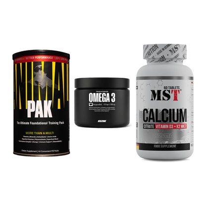 Grundversorgung: Universal + Big Zone Omega + MST Calcium – alle enthaltenen Artikel