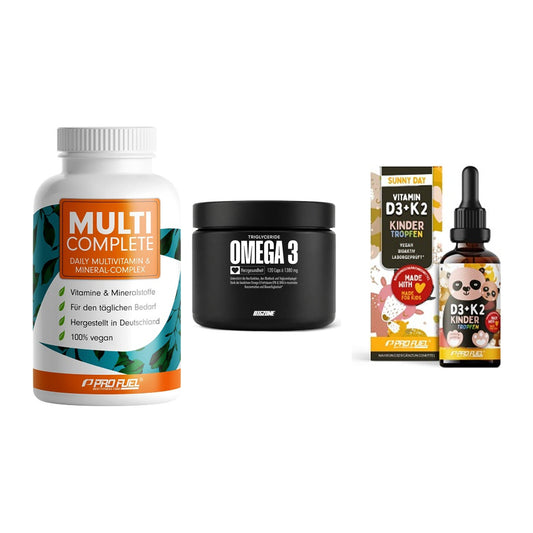 Grundversorgung: ProFuel MULTI + Big Zone Omega + ProFuel VITAMIN – alle enthaltenen Artikel