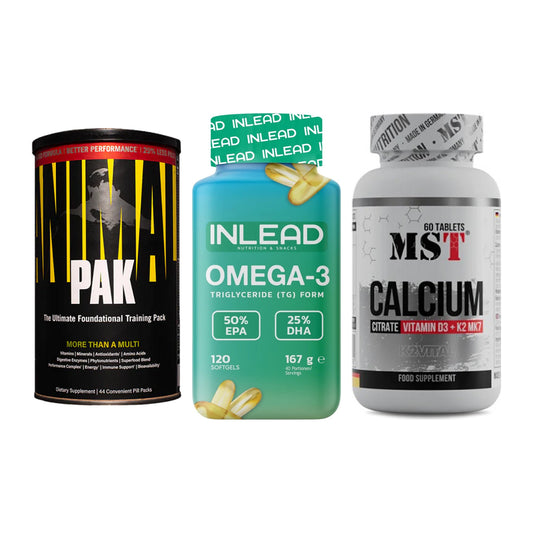 Grundversorgung: Universal + INLEAD Omega-3 + MST Calcium – alle enthaltenen Artikel