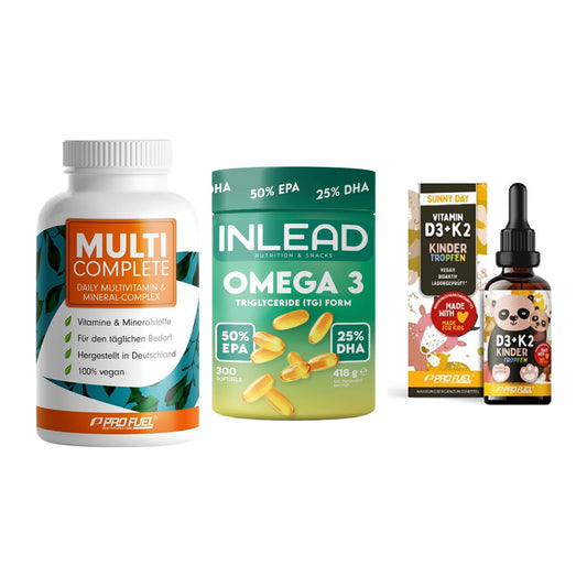 Grundversorgung: ProFuel MULTI + INLEAD Omega-3 + ProFuel VITAMIN – alle enthaltenen Artikel