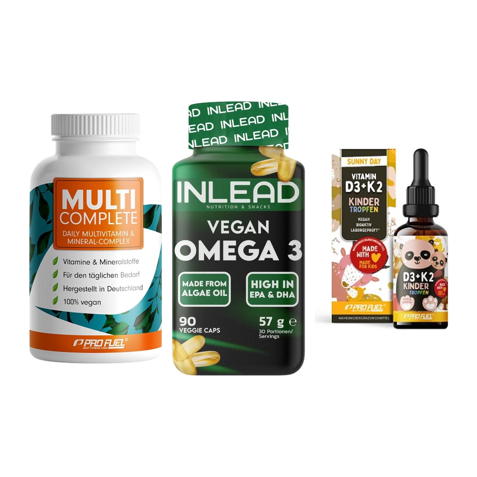 Grundversorgung: ProFuel MULTI + INLEAD Vegan + ProFuel VITAMIN – alle enthaltenen Artikel